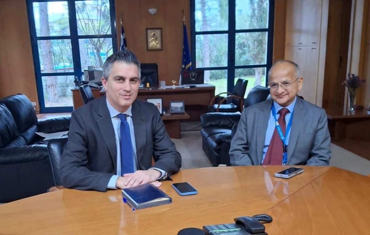 Συνάντηση του Υπουργού Υποδομών και Μεταφορών Χρίστου Δήμα με τον Πρέσβη της Ινδίας Rudrendra Tandon